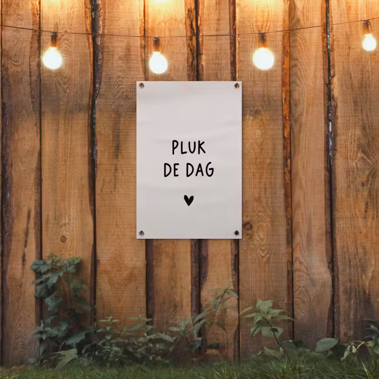 plukdedag-beige tuinposter los doek klein -sfeer1