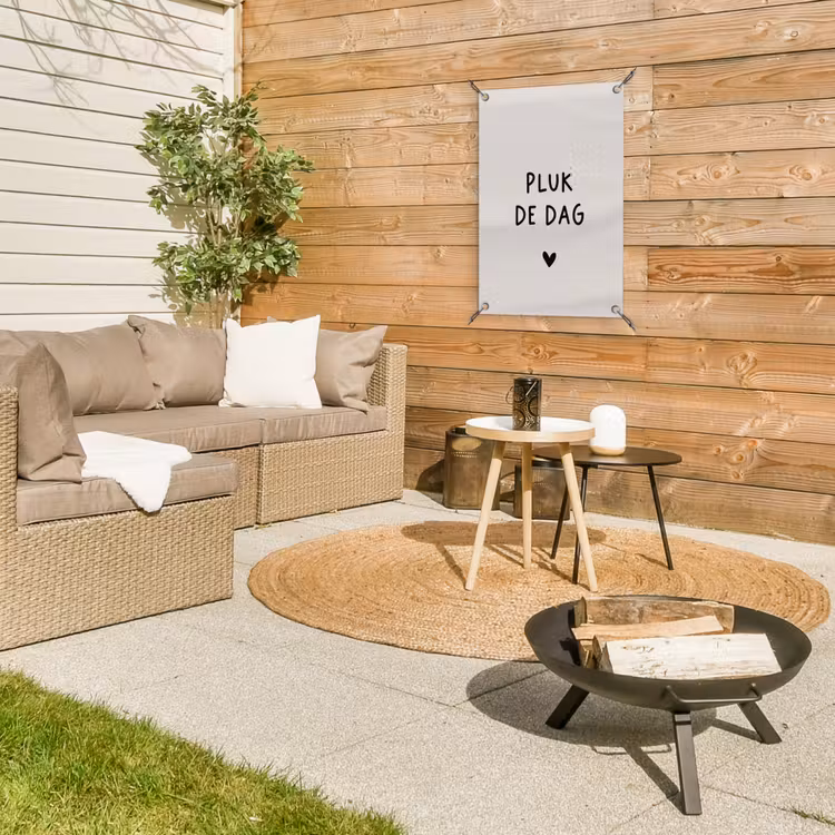 plukdedag-beige tuinposter los doek klein -sfeer4
