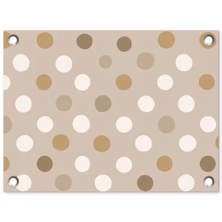 Polka - Dots - Beige tuinposter los doek klein 239 -3d
