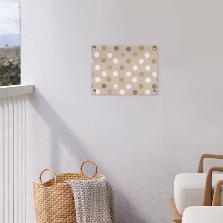 Polka - Dots - Beige tuinposter los doek klein 239 -sfeer8