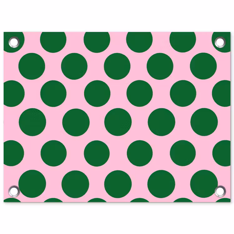 Polkadots - Patroon - Groen tuinposter los doek klein 239 -3d