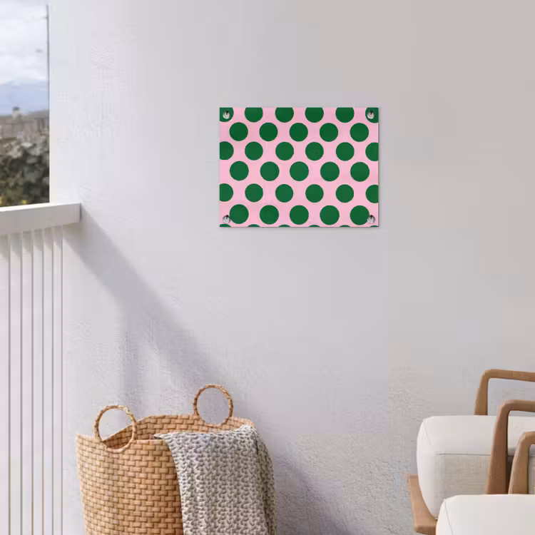 Polkadots - Patroon - Groen tuinposter los doek klein 239 -sfeer8