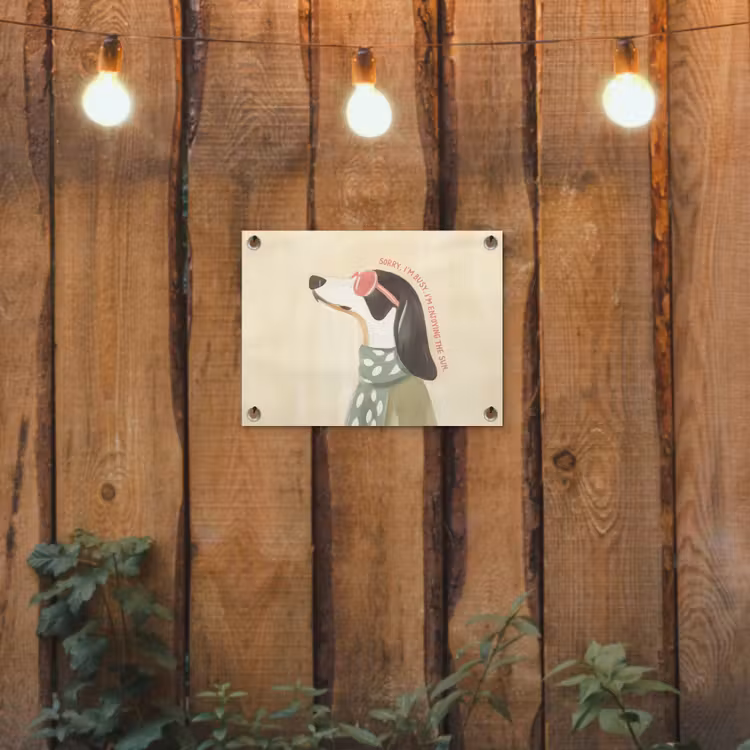 Quote - Hond - Zonnebril tuinposter los doek klein -sfeer1