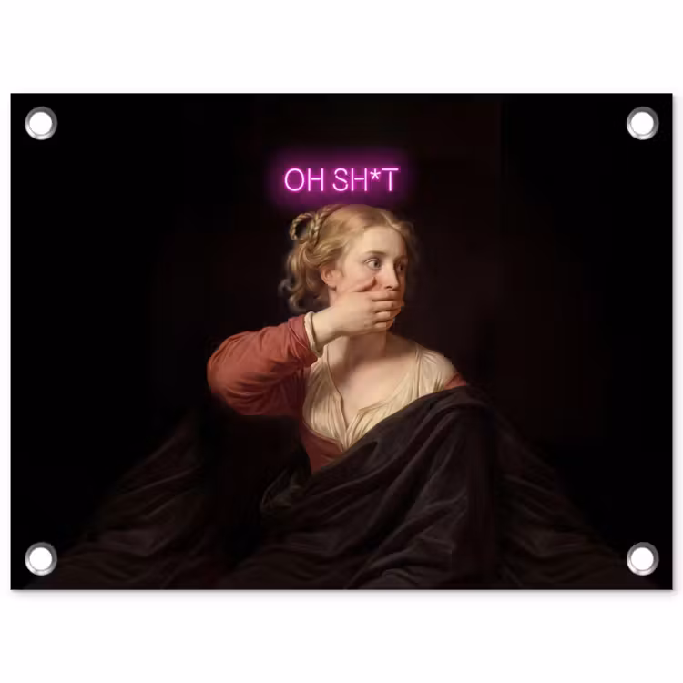 Quote - Neon - vrouw tuinposter los doek klein -3d