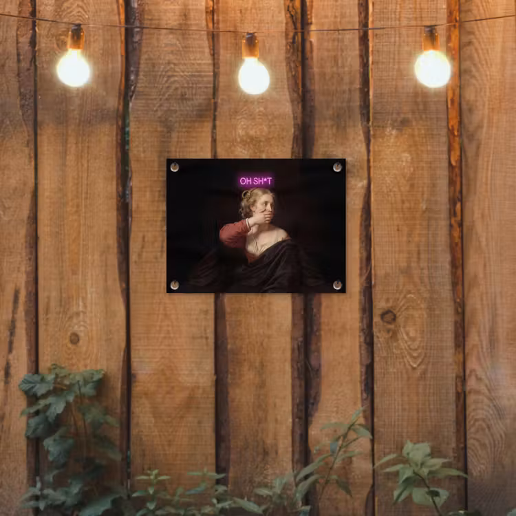 Quote - Neon - vrouw tuinposter los doek klein -sfeer1
