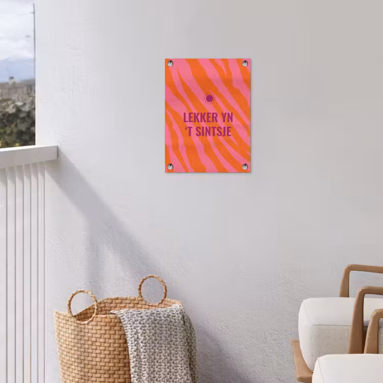 Quote - Zomer - Roze tuinposter los doek klein -sfeer8