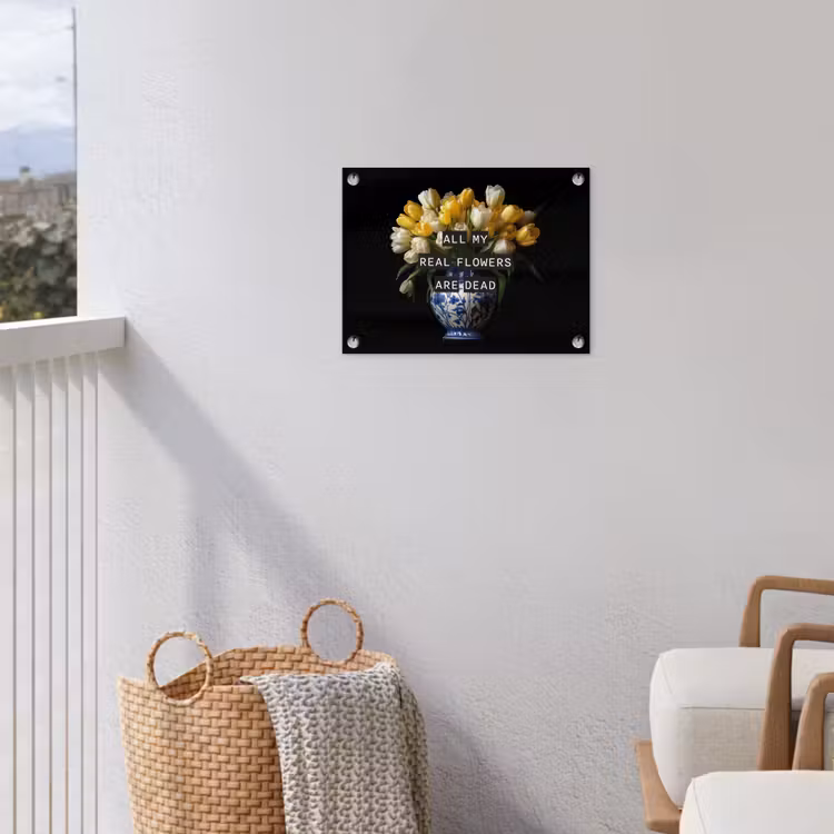 Quotes - Bloem - Tulp - Geel tuinposter los doek klein -sfeer8
