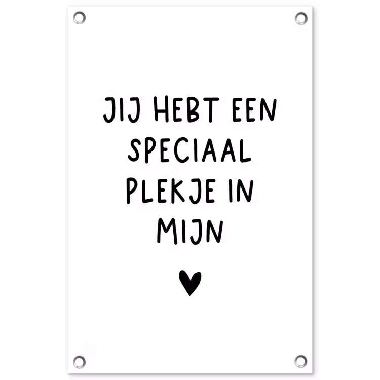 Quotes - Een speciaal plekje in mijn hart - Spreuken tuinposter los doek klein -3d