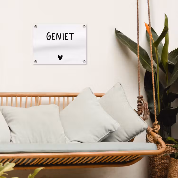 Quotes - Geniet - Spreuken tuinposter los doek klein -sfeer7