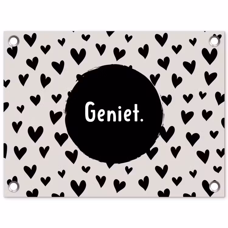 Quotes - Hartje - Tekst - Geniet tuinposter los doek klein -3d