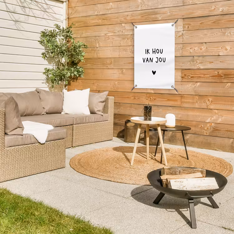 Quotes - Ik hou van jou - Spreuken tuinposter los doek klein -sfeer4