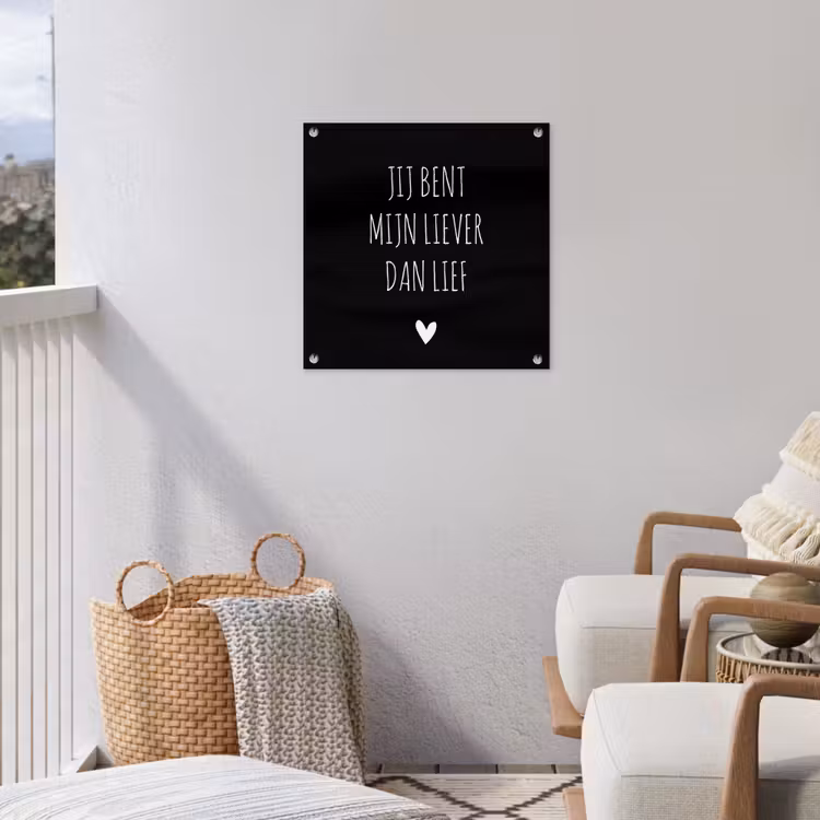 Quotes - Jij bent mijn liever dan lief - Spreuken tuinposter los doek klein -sfeer8