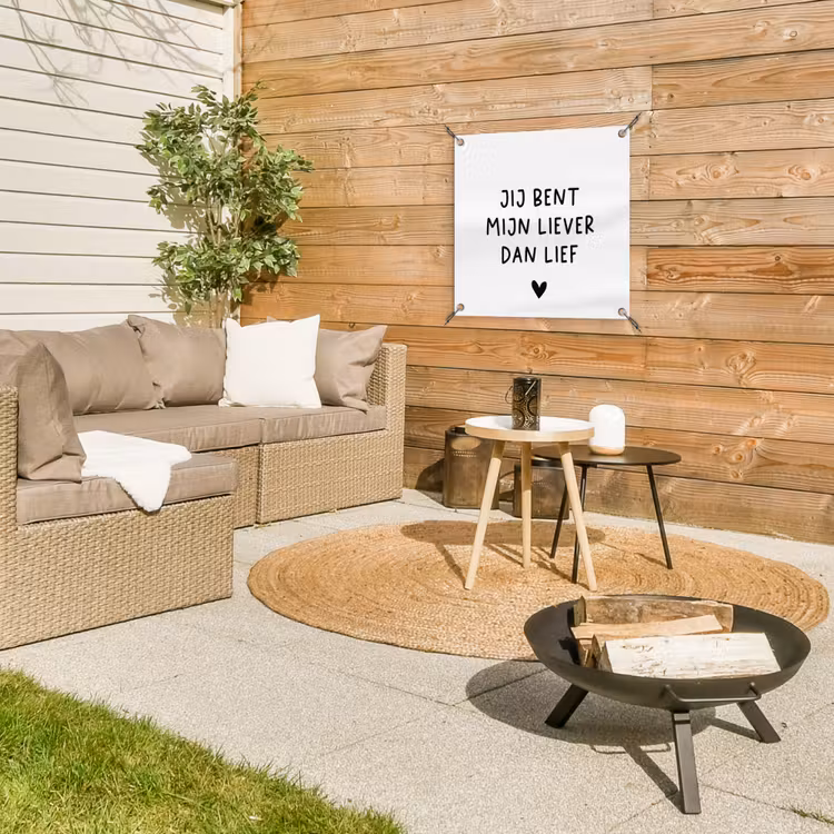 Quotes - Jij bent mijn liever dan lief - Spreuken tuinposter los doek klein -sfeer4