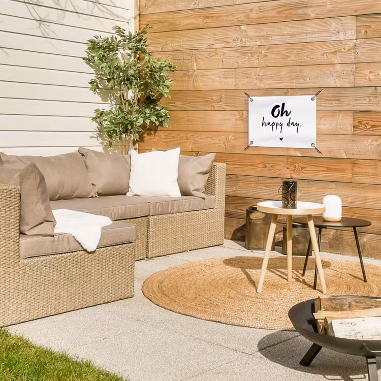 Quotes - Oh happy day - Spreuken - Geluk tuinposter los doek klein -sfeer4