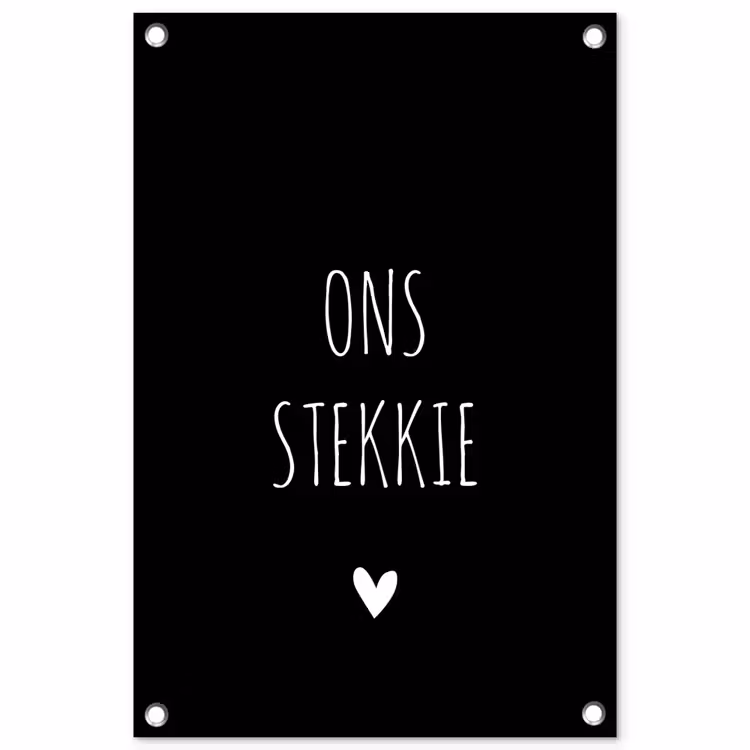 Quotes - Ons stekkie - Spreuken tuinposter los doek klein -3d