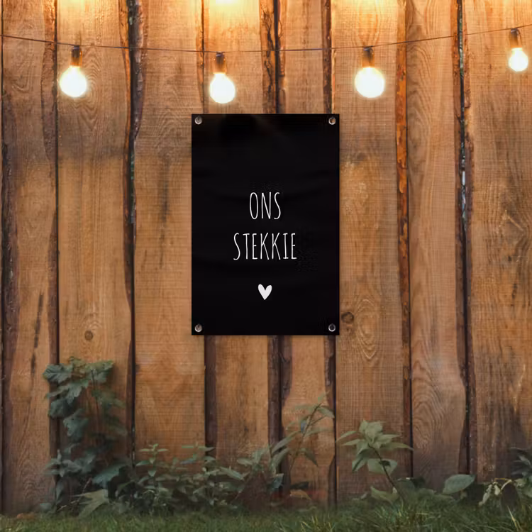 Quotes - Ons stekkie - Spreuken tuinposter los doek klein -sfeer1