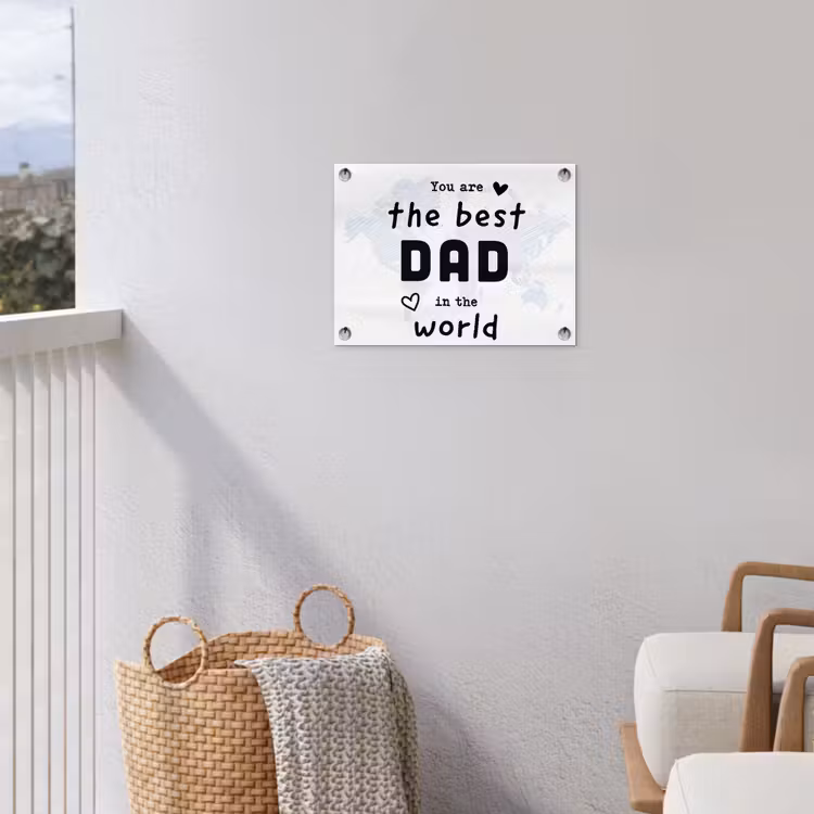 Quotes - The best dad in the world - Spreuken - Papa tuinposter los doek klein -sfeer8