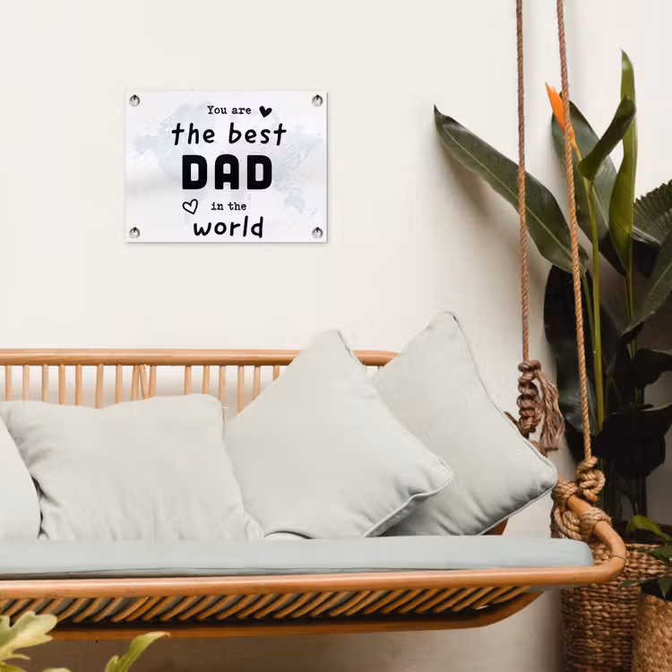 Quotes - The best dad in the world - Spreuken - Papa tuinposter los doek klein -sfeer7