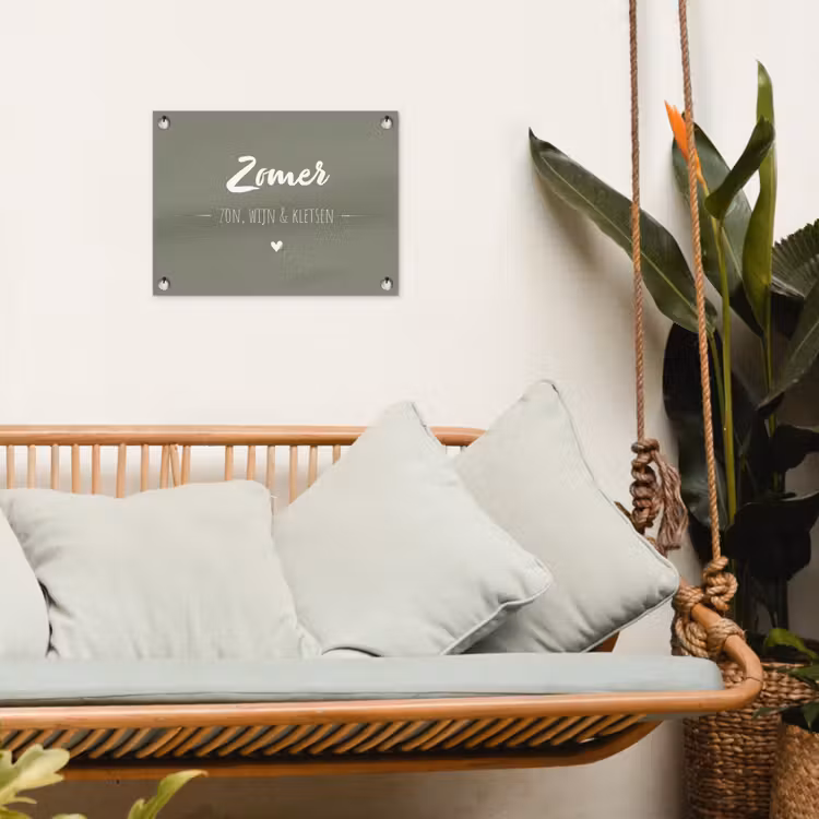 Quotes - Zomer, zon, wijn & kletsen - Tekst - Zomer tuinposter los doek klein -sfeer7
