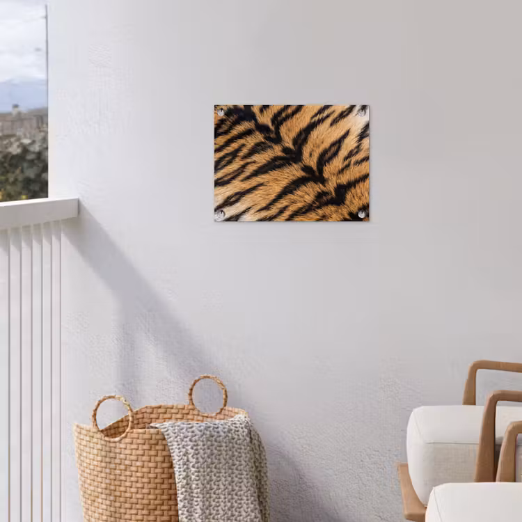 Realistisch - Tijgervacht - Zwart tuinposter los doek klein -sfeer8