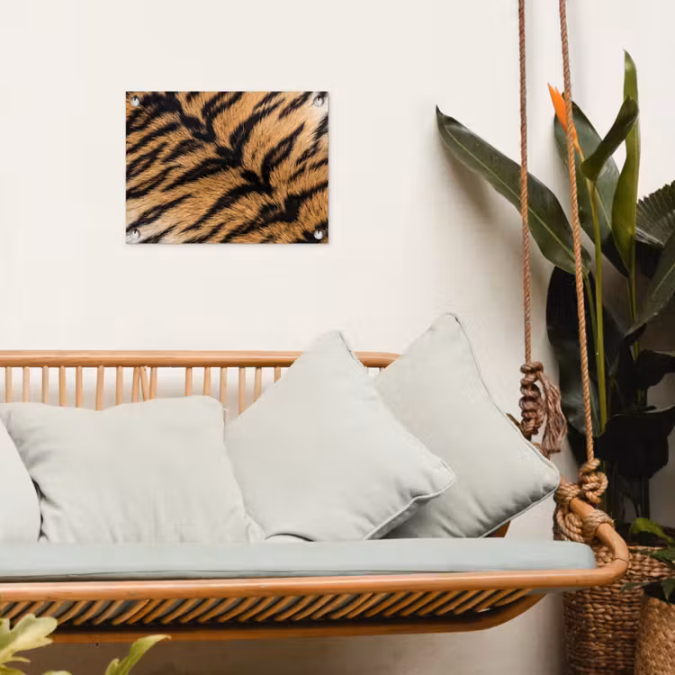 Realistisch - Tijgervacht - Zwart tuinposter los doek klein -sfeer7