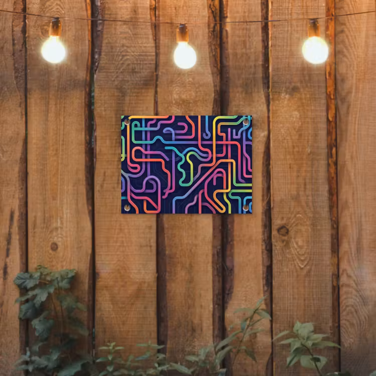 Retro - Abstract - Neon tuinposter los doek klein -sfeer1
