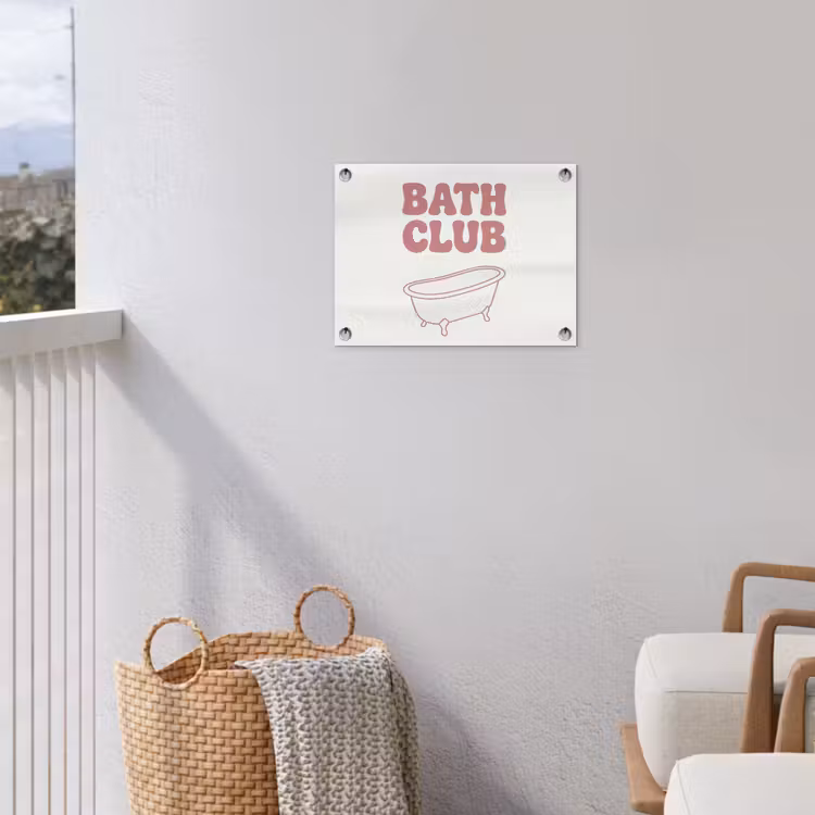 Retro - Bad - Roze tuinposter los doek klein -sfeer8