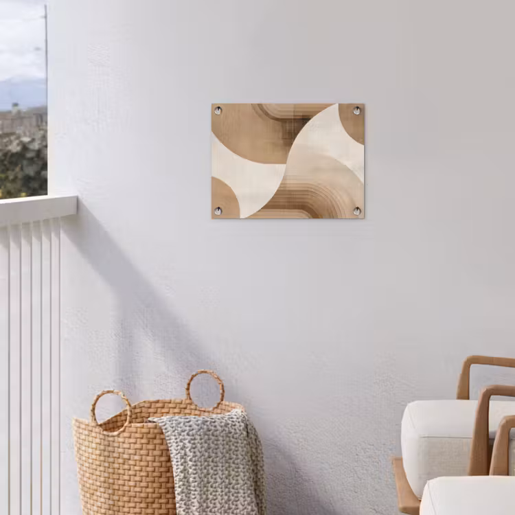 Retro - Geometrische lagen - Aardetinten tuinposter los doek klein -sfeer8