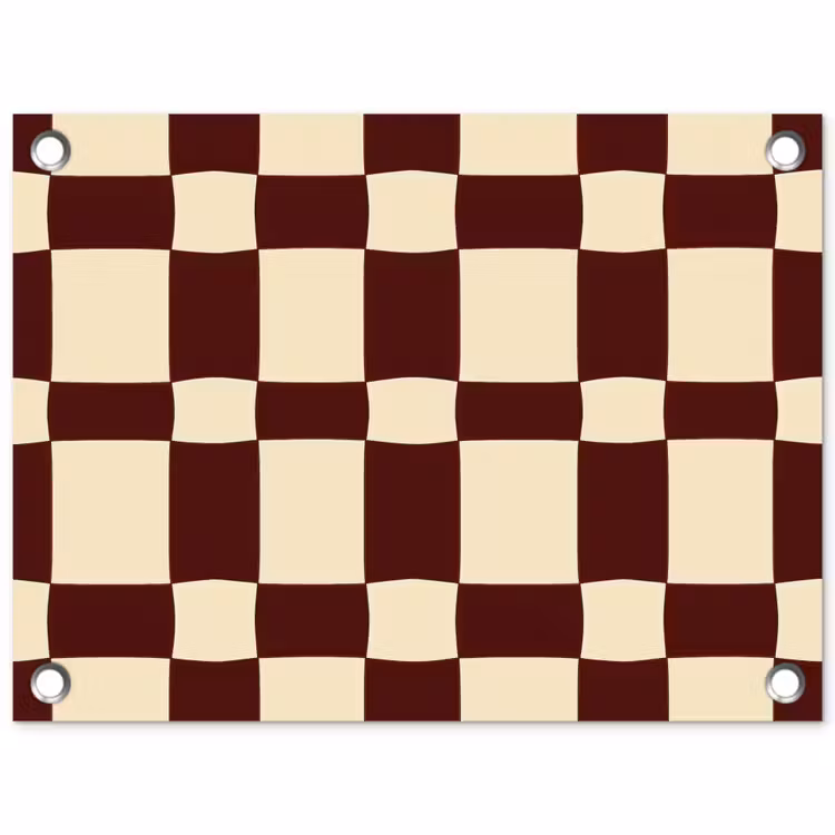 Retro - Patroon - Bruin tuinposter los doek klein 239 -3d