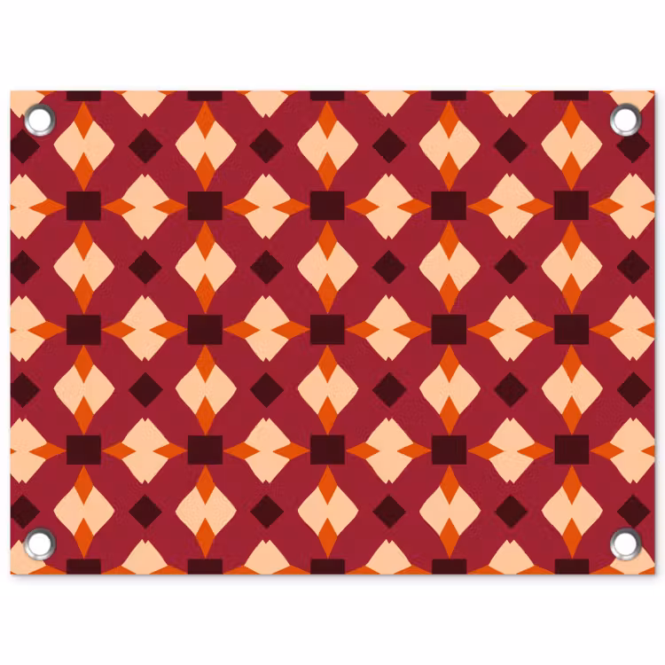 Retro - Patroon - Kleurrijk tuinposter los doek klein 239 -3d