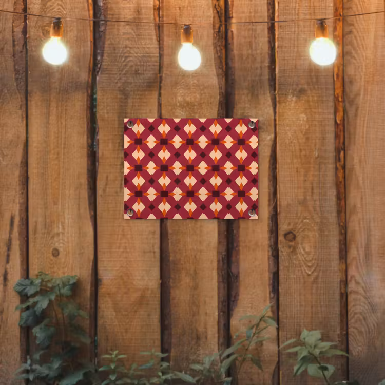Retro - Patroon - Kleurrijk tuinposter los doek klein 239 -sfeer1