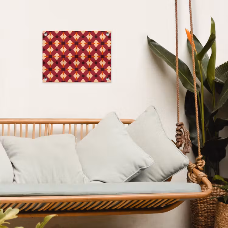 Retro - Patroon - Kleurrijk tuinposter los doek klein 239 -sfeer7