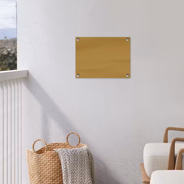 Rhythmic - Ochre - Geel tuinposter los doek klein 239 -sfeer8