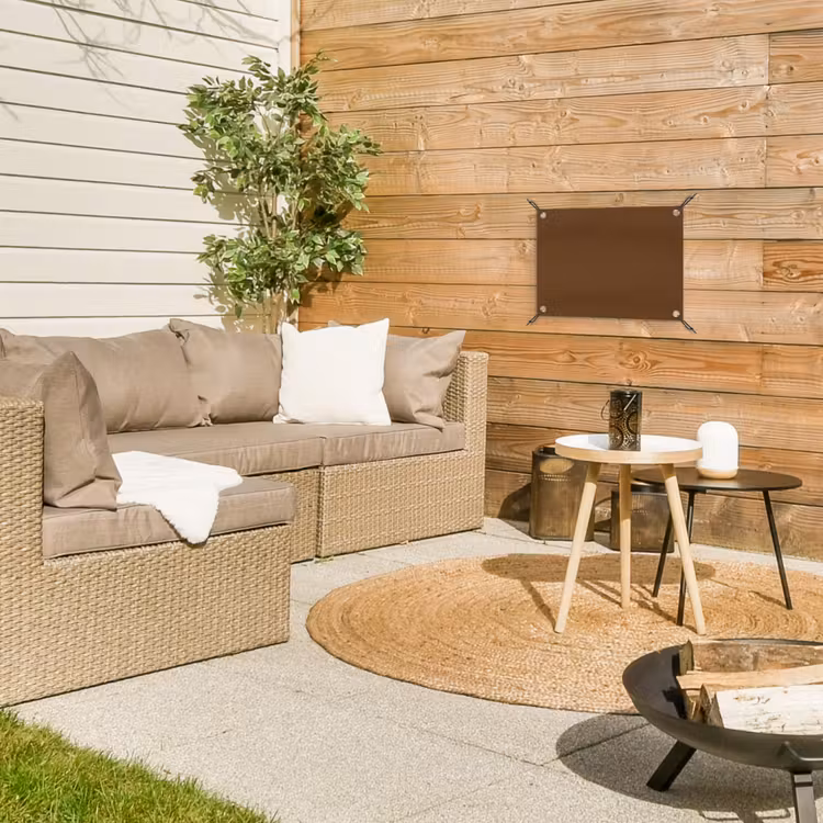 Rich - Espresso - Bruin tuinposter los doek klein 239 -sfeer4
