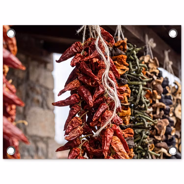 Tuinposter - Rode pepers - Eten - Rode pepers - Eten tuinposter los doek klein