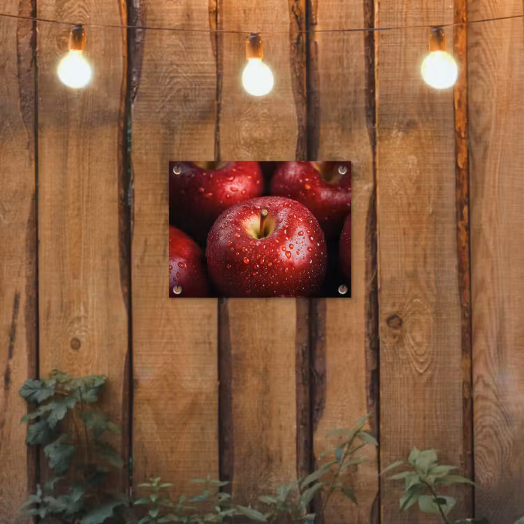 Rood - Appels - Fruit tuinposter los doek klein -sfeer1