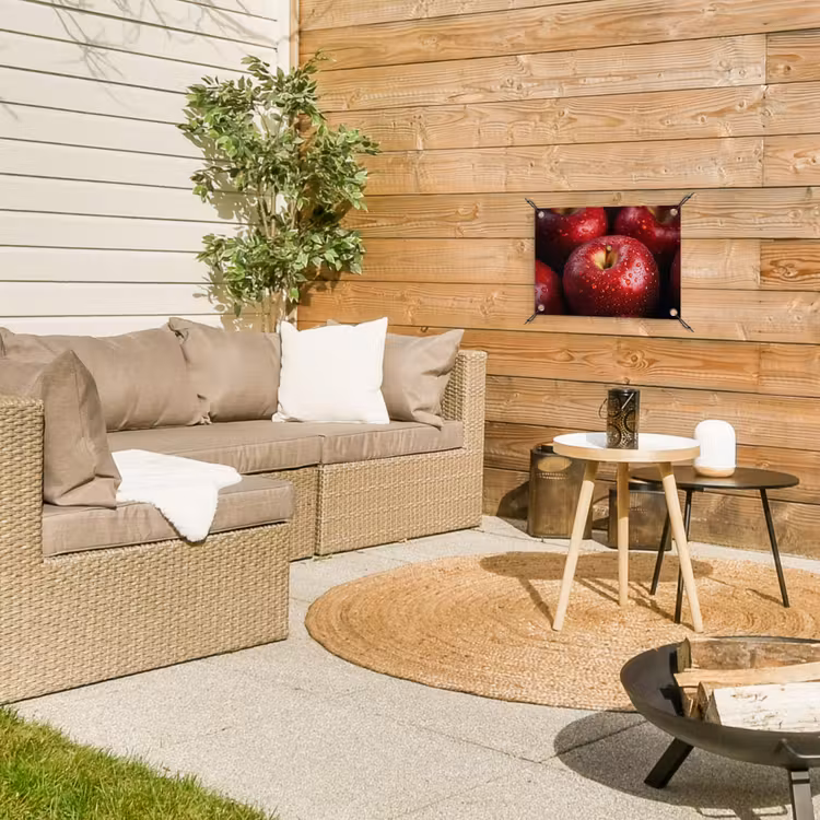 Rood - Appels - Fruit tuinposter los doek klein -sfeer4