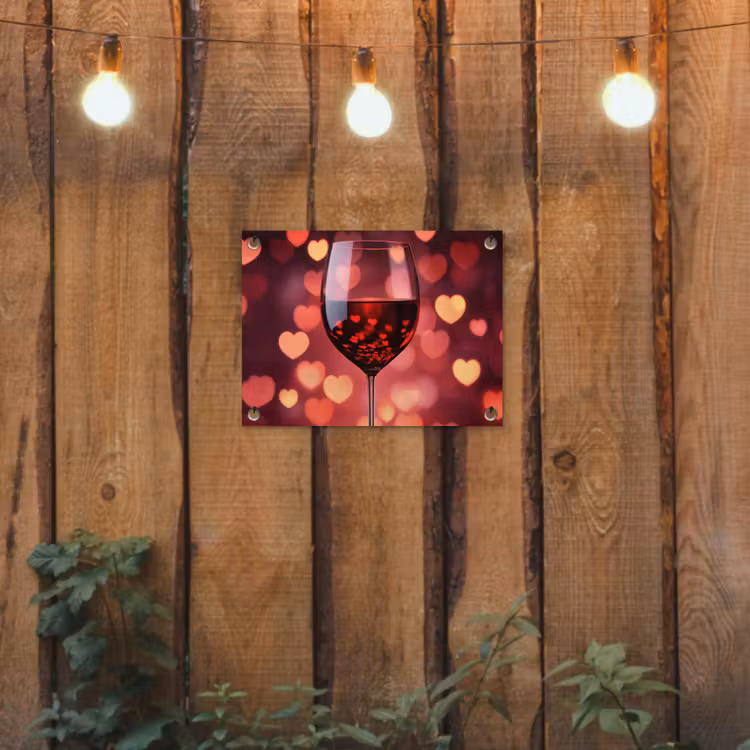 Rood - Wijn - Hartjes tuinposter los doek klein -sfeer1