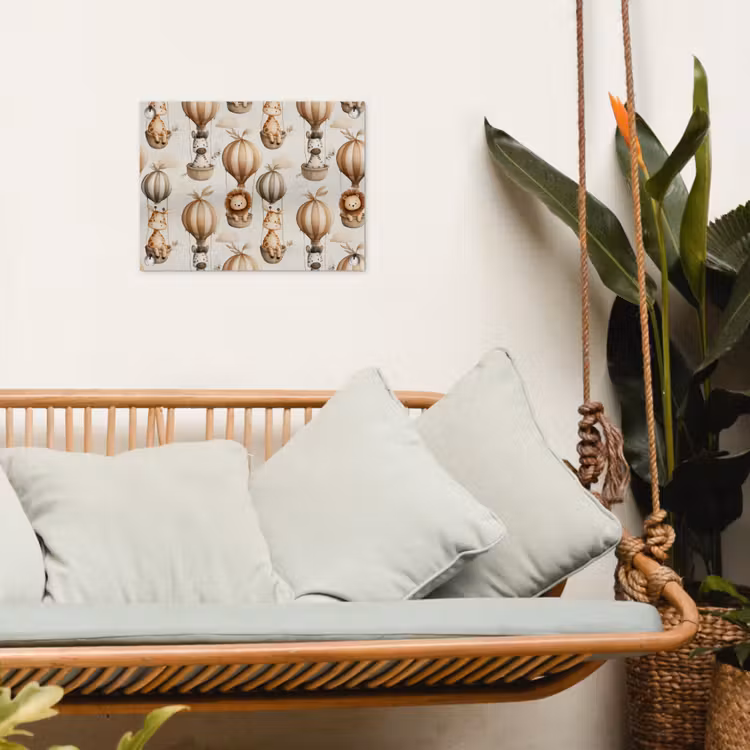 Safari - Luchtballonen - Taupe tuinposter los doek klein 239 -sfeer7