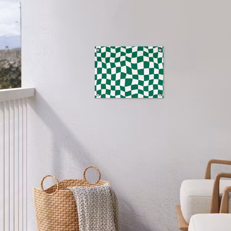 Schaakbord - Golvend - Groen tuinposter los doek klein 239 -sfeer8