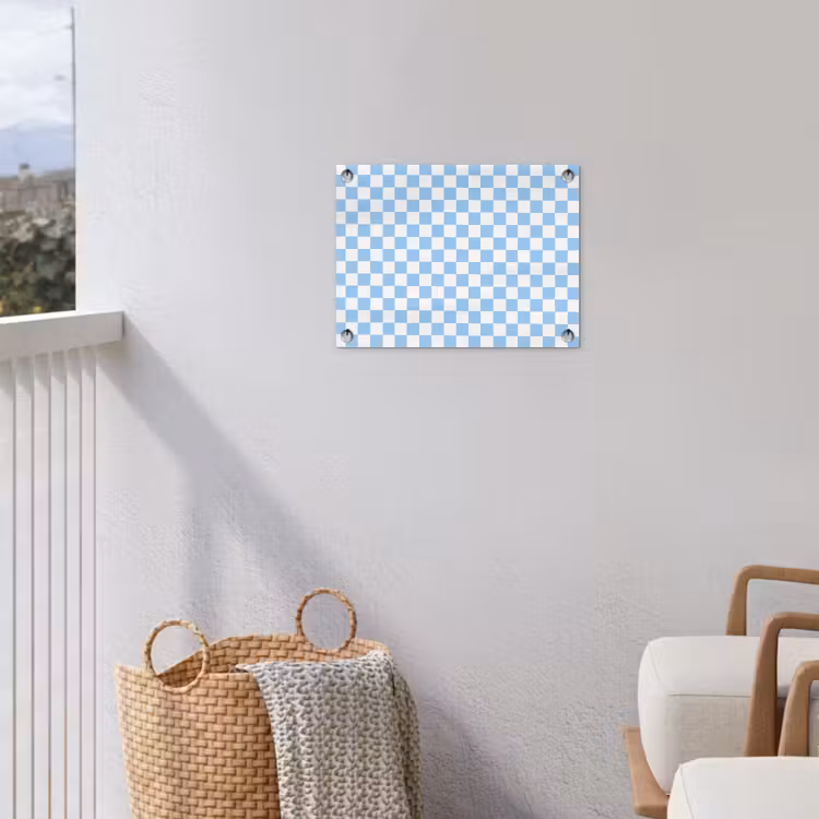 Schaakbord - Klassiek - Blauw tuinposter los doek klein 239 -sfeer8