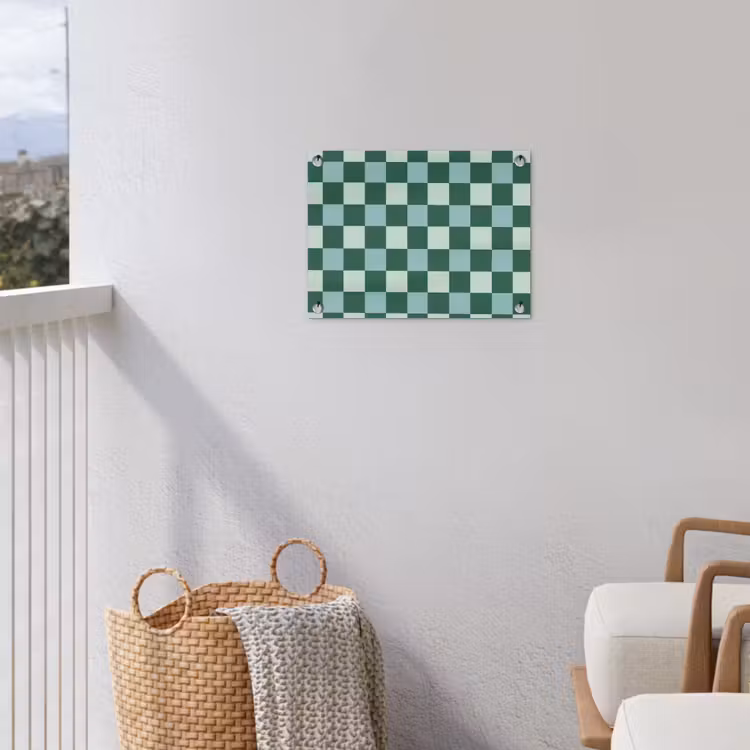 Schaakbord - Klassiek - Groen tuinposter los doek klein 239 -sfeer8