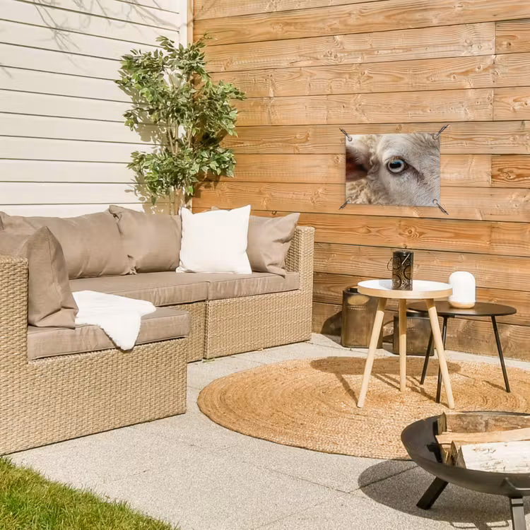 Schaap - Oog - Wit tuinposter los doek klein -sfeer4