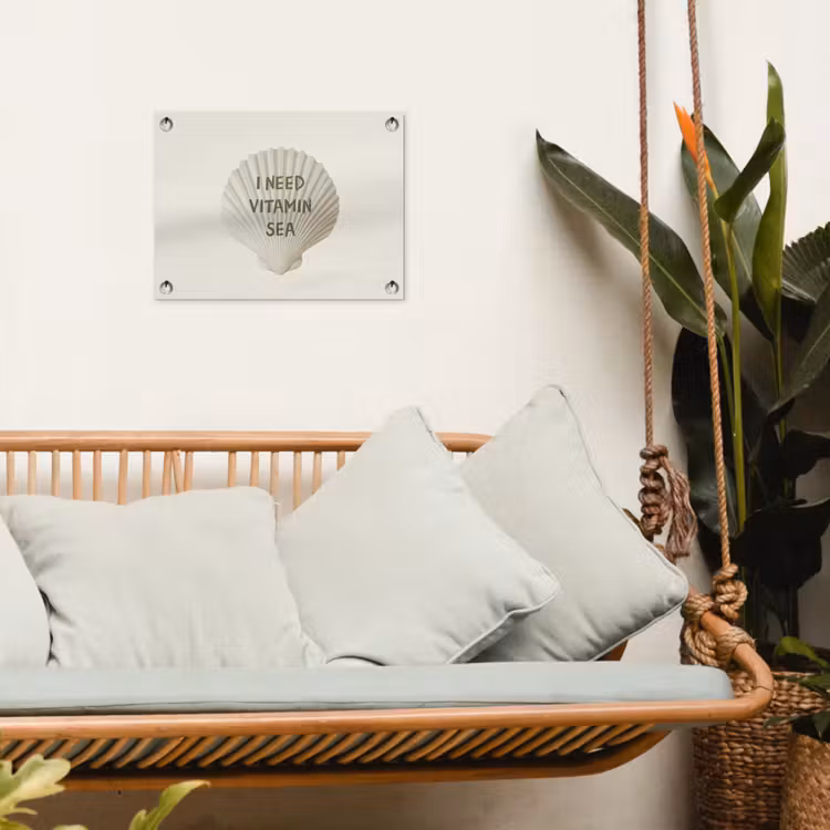 Schelp - Quote - Groen tuinposter los doek klein -sfeer7