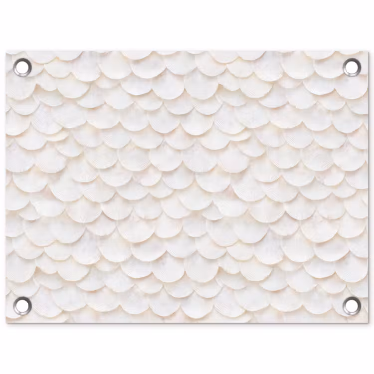 Schubben - Wit - Elegant tuinposter los doek klein 239 -3d