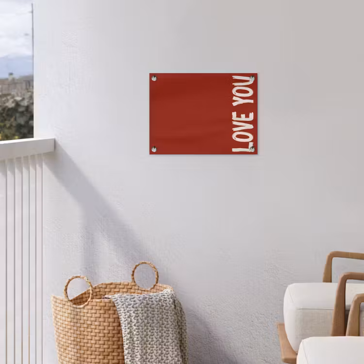 Schuin - Loveyou - Rood tuinposter los doek klein -sfeer8