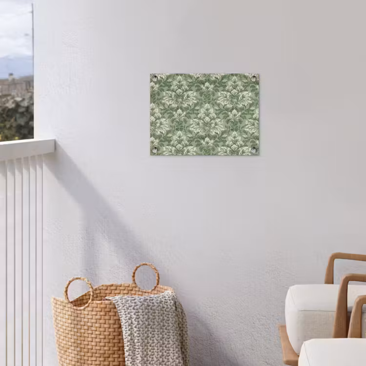 Sierlijk - Lichtgroen - Planten - Patroon - Getailleerd tuinposter los doek klein 239 -sfeer8