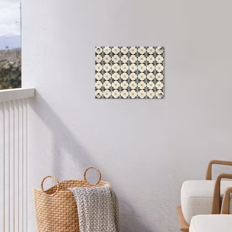 Sierlijk - Ornament - Blauw tuinposter los doek klein 239 -sfeer8