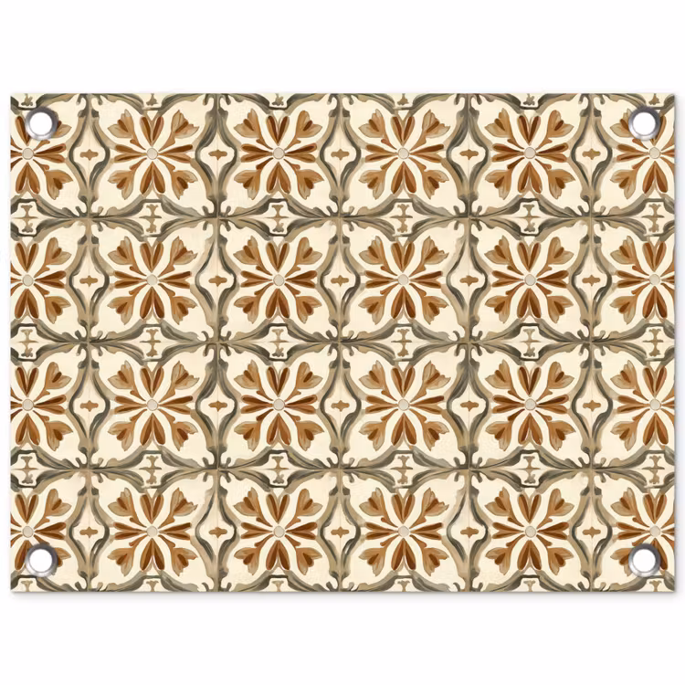Siertegel - Patroon - Bruin tuinposter los doek klein 239 -3d