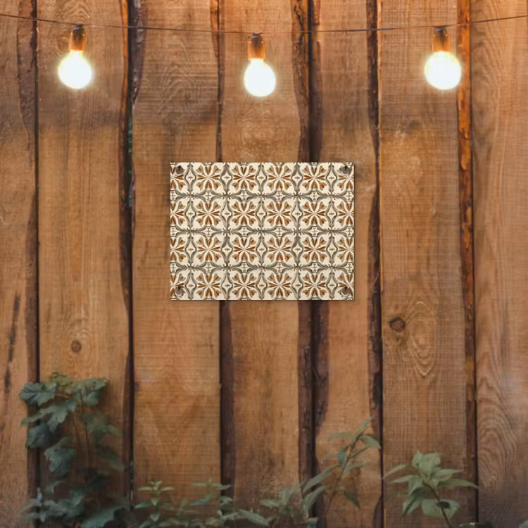 Siertegel - Patroon - Bruin tuinposter los doek klein 239 -sfeer1